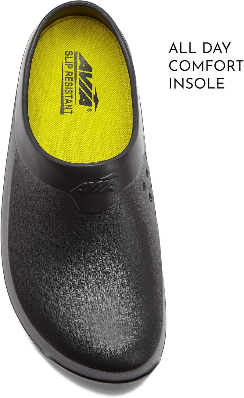 Avia Flame Men's Clogs, Slip Resistant Shoes for Men Food Service, Non Slip Restaurant and Chef Shoes Men Slip Resistant for Kitchen Work or Nursing, Black, Oil and Water Resistant - Image 4